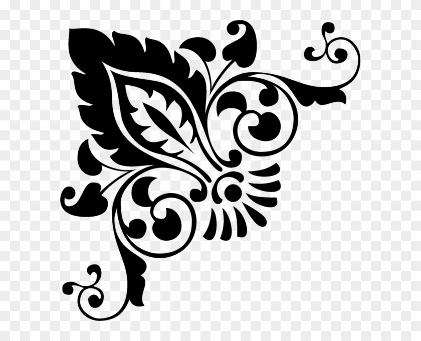 Corner - Black And White Damask Pattern #1715026