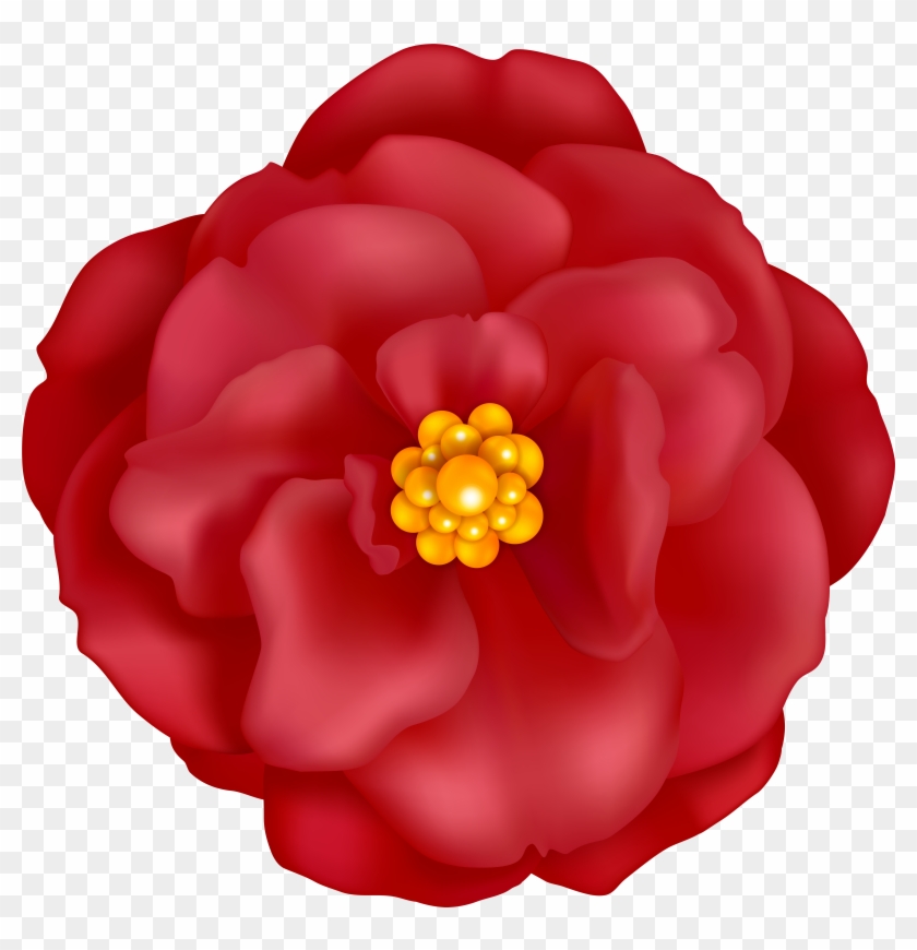 Red Flower Decorative Clip Art Image - Red Flower Decorative Clip Art Image #1715535