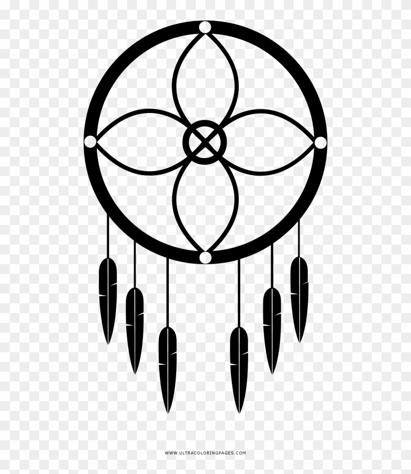 Dreamcatcher Coloring Page - Adesivo Filtro Dos Sonhos #1718838
