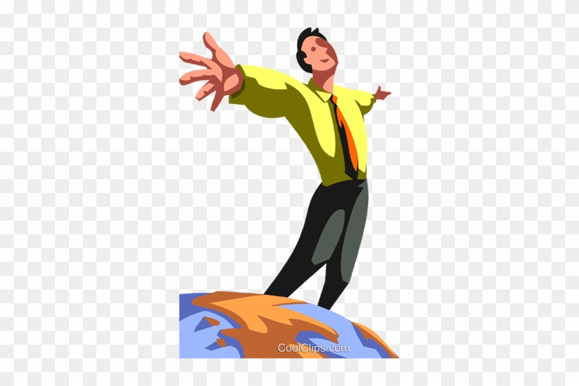 Businessman On Top Of The World Royalty Free Vector - Illustration #1720042