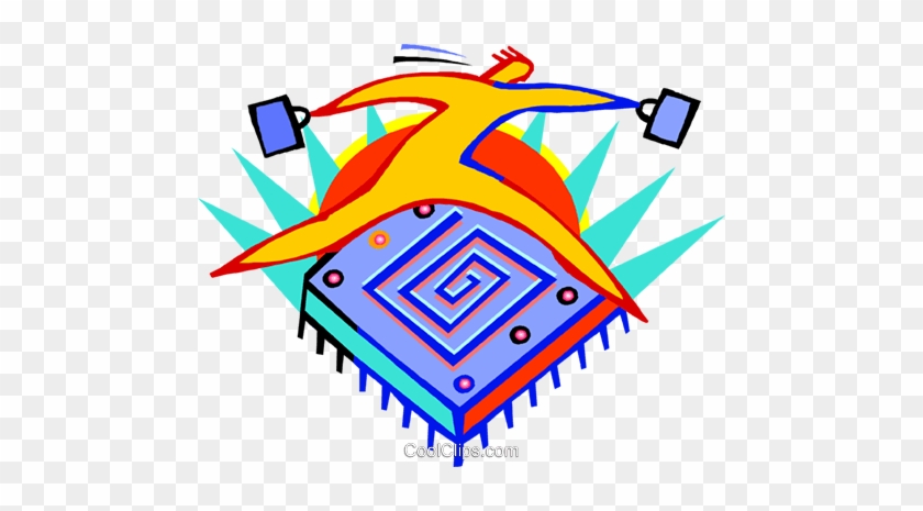 Figure Jumping Over Computer Chip Royalty Free Vector - Figure Jumping Over Computer Chip Royalty Free Vector #1720102