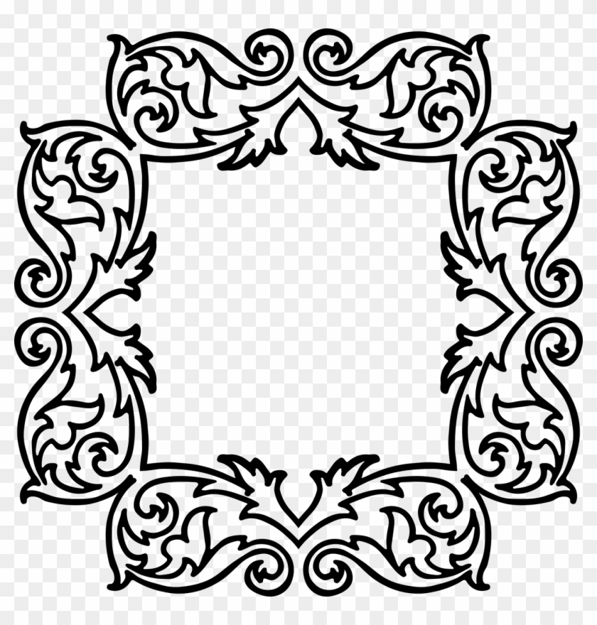 Abstract Art Border Decorative Fl Flourish Frame Geometric - Clip Art #1721432