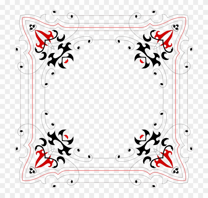 Decorative, Ornamental, Flourish, Floral, Frame, Border - Clip Art #1721434