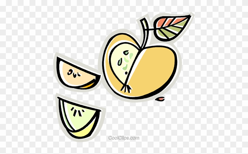 Apple Wedges Royalty Free Vector Clip Art Illustration - Apple Wedges Royalty Free Vector Clip Art Illustration #1722716