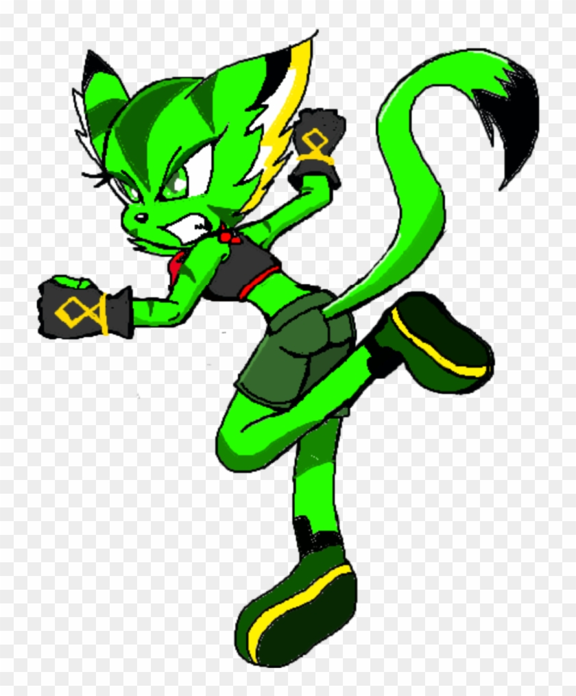 Green Clipart Wildcat - Cartoon #1723244