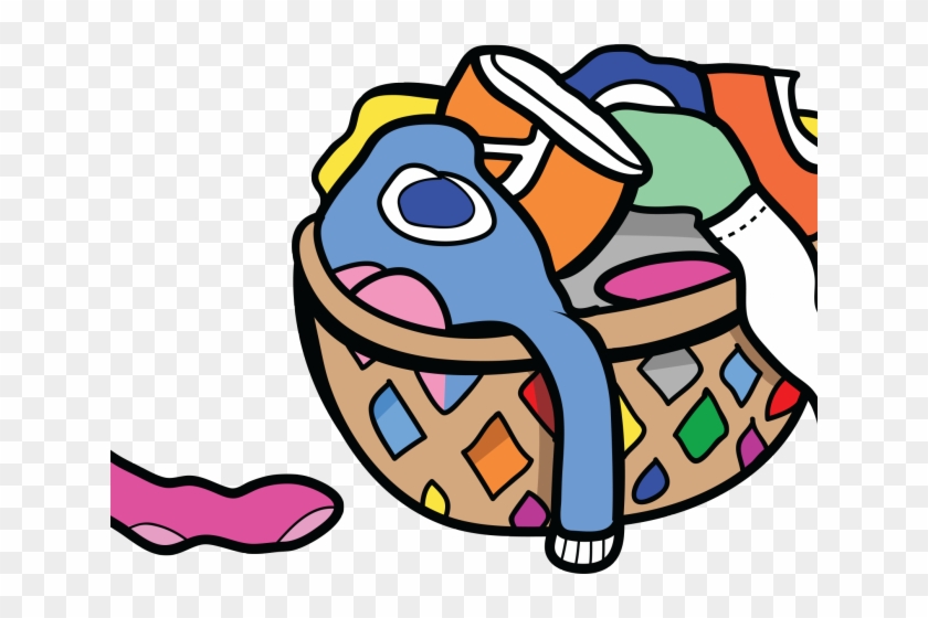 Boy Clipart Laundry - Dirty Clothes Basket Cartoon #1726720