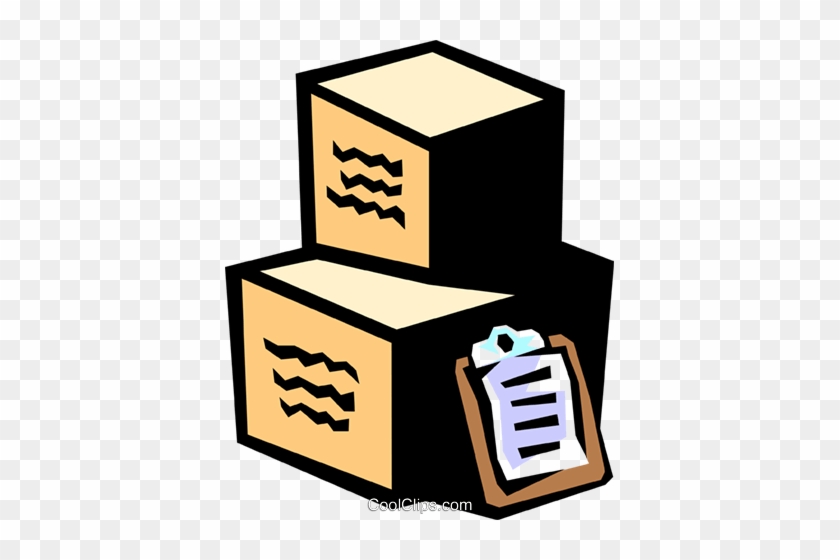 Clipboard With Shipping Cases Royalty Free Vector Clip - Raw Material #1728125