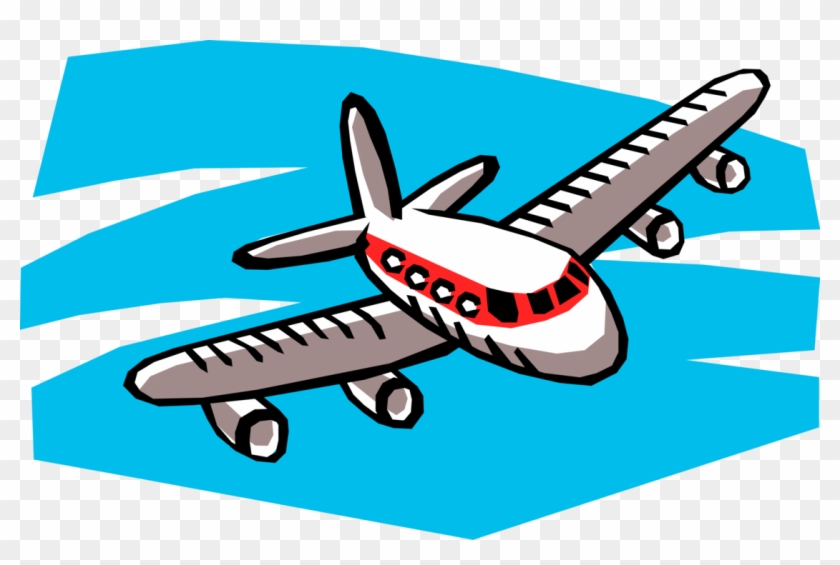 Aircraft In Flight Vector Image Illustration Of Ⓒ - Cartoon Of A Plane #1728228