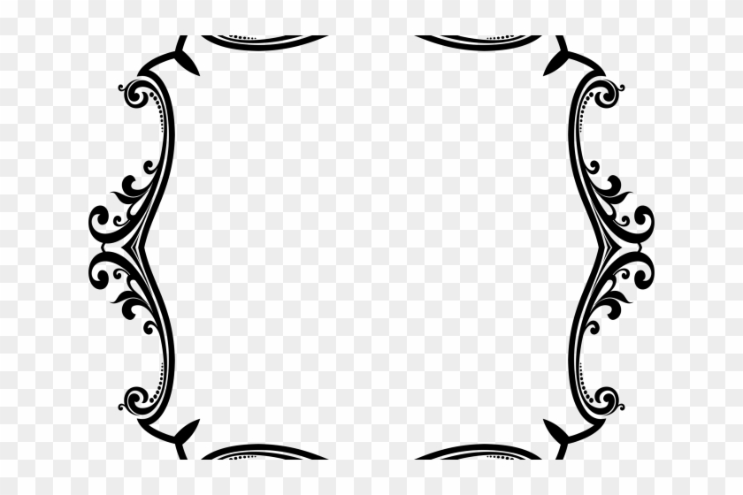 Flourish Clipart Frame - Frame Border Clipart Black And White Free #1728320