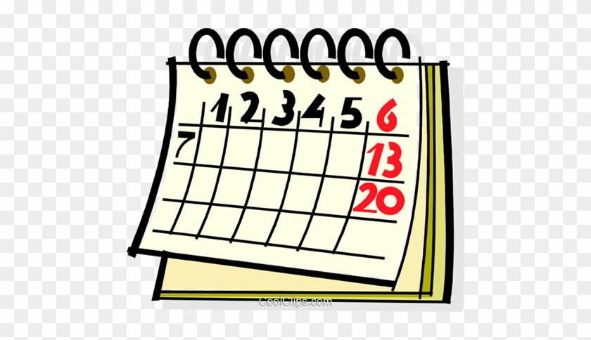 Calendário Livre De Direitos Vetores Clip Art Ilustração - Calendário Livre De Direitos Vetores Clip Art Ilustração #1728512