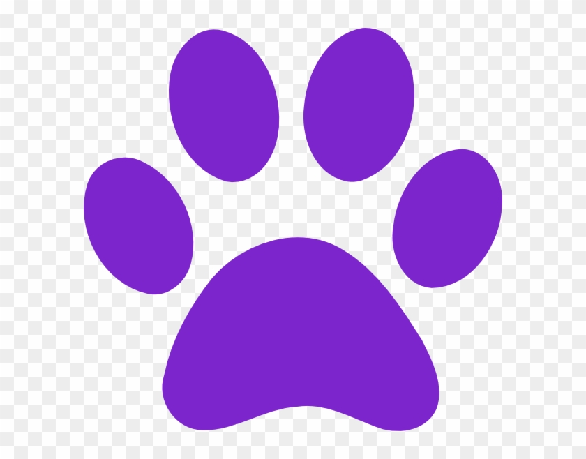 Purple Paw Print Clip Art At Clker - Purple Dog Paw Print #1730298