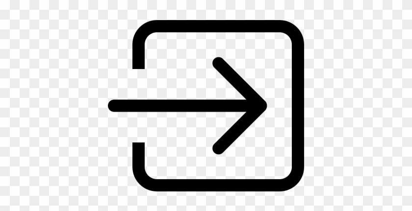 Login Square Arrow Button Outline Vector - Signin Icon #1730628