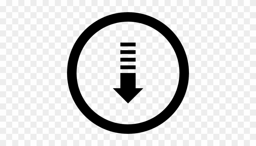 Down Arrow Multi Line Symbol In Circular Button Vector - 2 Number In Circle #1730669