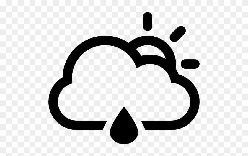 Cloud With Sun And A Raindrop Free Icon - Iconos De Clima Png #1731559