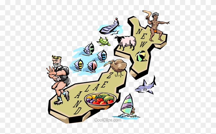 New Zealand Royalty Free Vector Clip Art Illustration - Cartoon #1731637