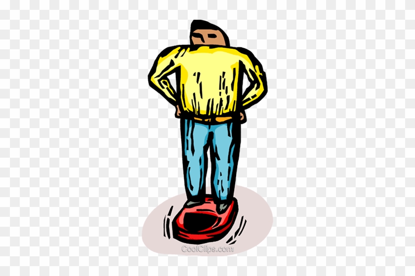 Man Standing On A Weight Scale Royalty Free Vector - Man Standing On A Weight Scale Royalty Free Vector #1732201
