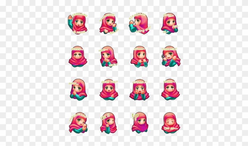 Sell Line Stickers Ultra Cute Hijab - Sell Line Stickers Ultra Cute Hijab #1732486