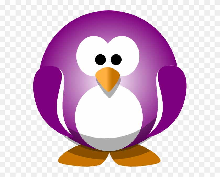 Purple Penguin Svg Clip Arts 588 X 597 Px - Purple Penguin Clipart #262801