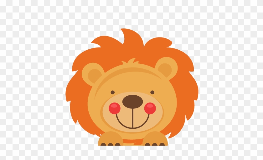 Peeking Lion Svg Scrapbook Cut File Cute Clipart Files - Jungle Animals Peeking Clipart #263290