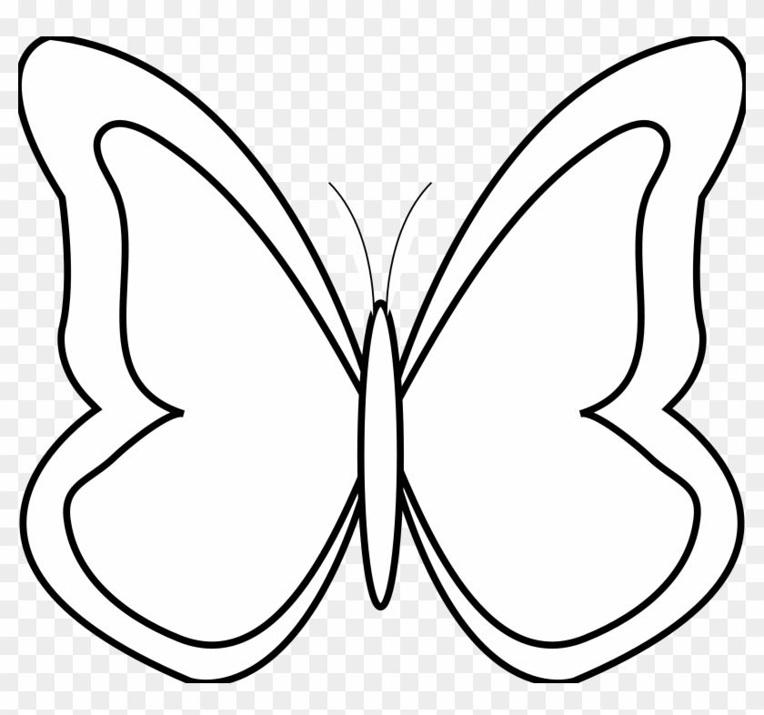 Black And White Butterfly Clip Art Medium Size - Butterfly Black And White Clip Art #263512