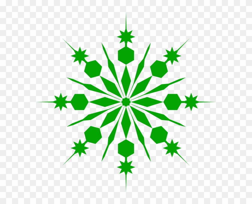 Shower Green Snowflake Clip Art At Clker - Green Snowflake #264510