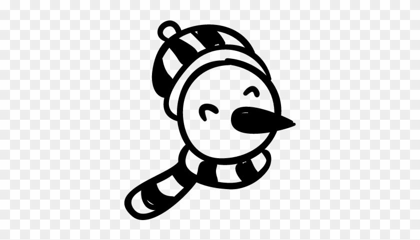 Happy Snowman Face Vector - Snowman #264546