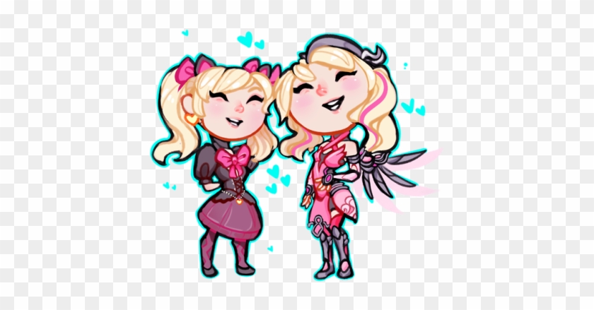 Blonde Ponytails - Pink Mercy And Black Cat D Va #1732962