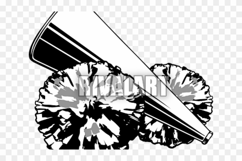 Silver Clipart Pom Poms - Pom Poms And Megaphone Clipart #1732988