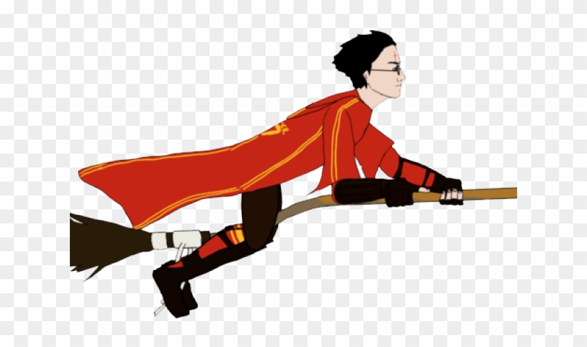 Harry Potter Clipart Christmas - Harry Potter On The Broom #1733727