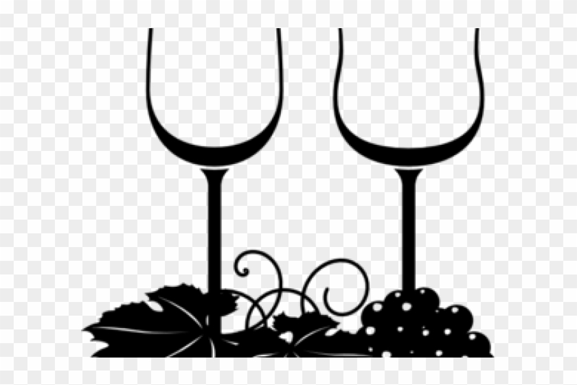 Wine Glasses Grapes Clipart #1734295