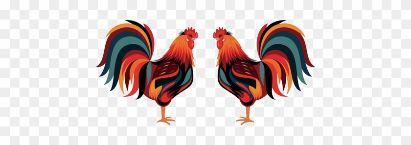 Clip Art Two Cocks Transprent Png Free - Rooster Clipart #1734502