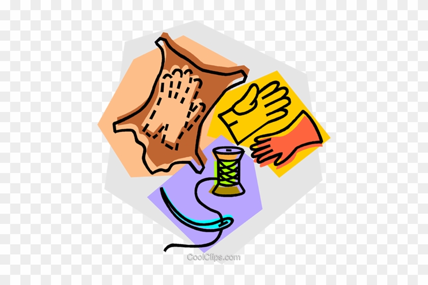Leather Gloves Royalty Free Vector Clip Art Illustration - Leather Gloves Royalty Free Vector Clip Art Illustration #1734603