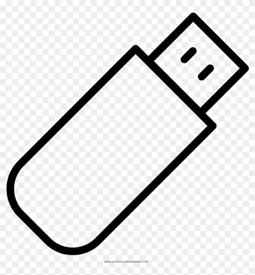 Usb Drive Coloring Page - Desenho Pen Drive Png #1735222