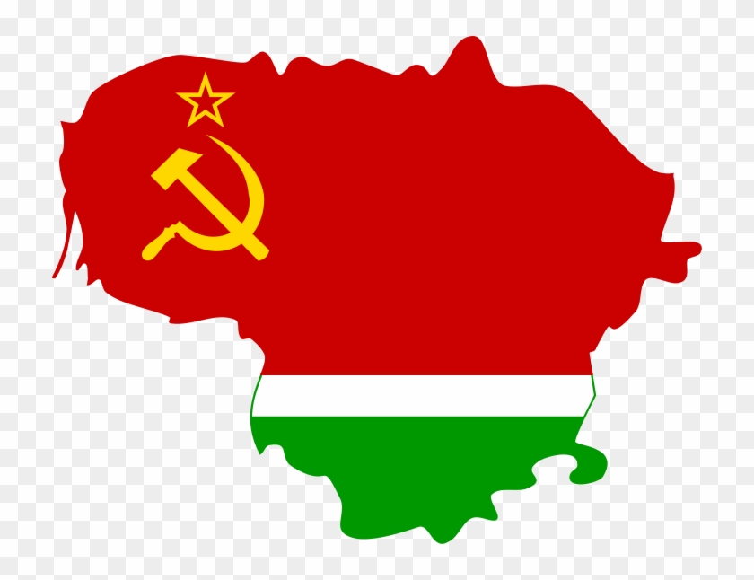Flag Map Of Lithuanian Ssr - Lithuanian Ssr Flag Map #1737298