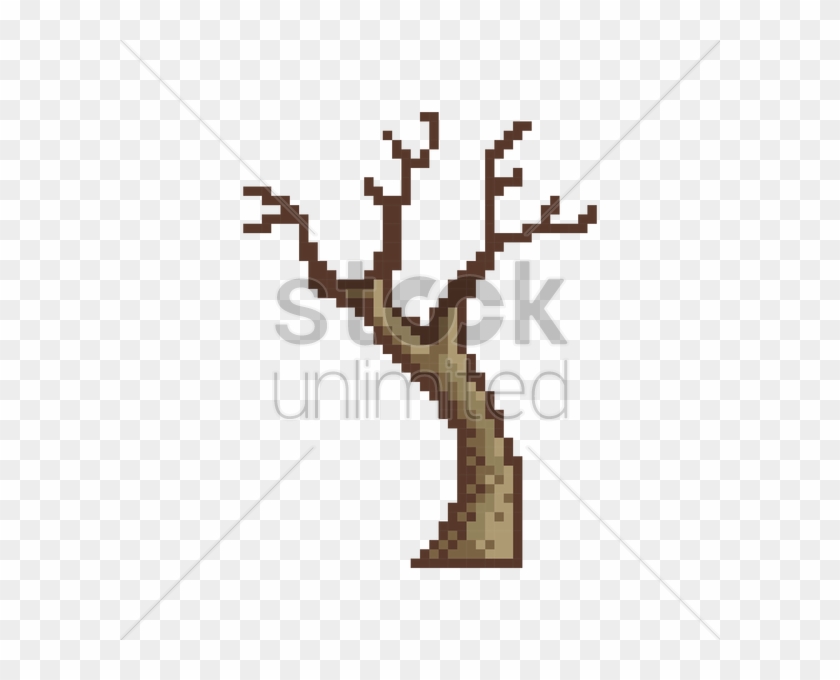 Bare Tree Vector Image Stockunlimited Graphic - Pixel Art Tree Branch #1737922