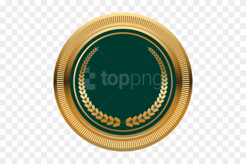 Free Png Download Green Gold Seal Badge Clipart Png - Transparent Gold Circle Png #1737995