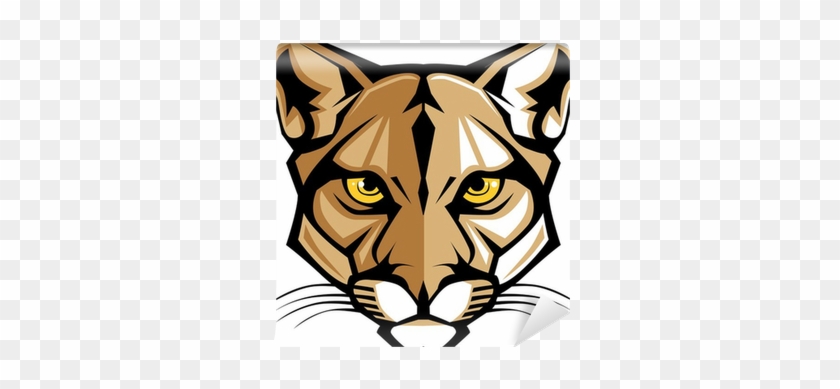 Cougar Panther Mascot Head Vector Graphic Wall Mural - Easy To Draw Cougar #1738765