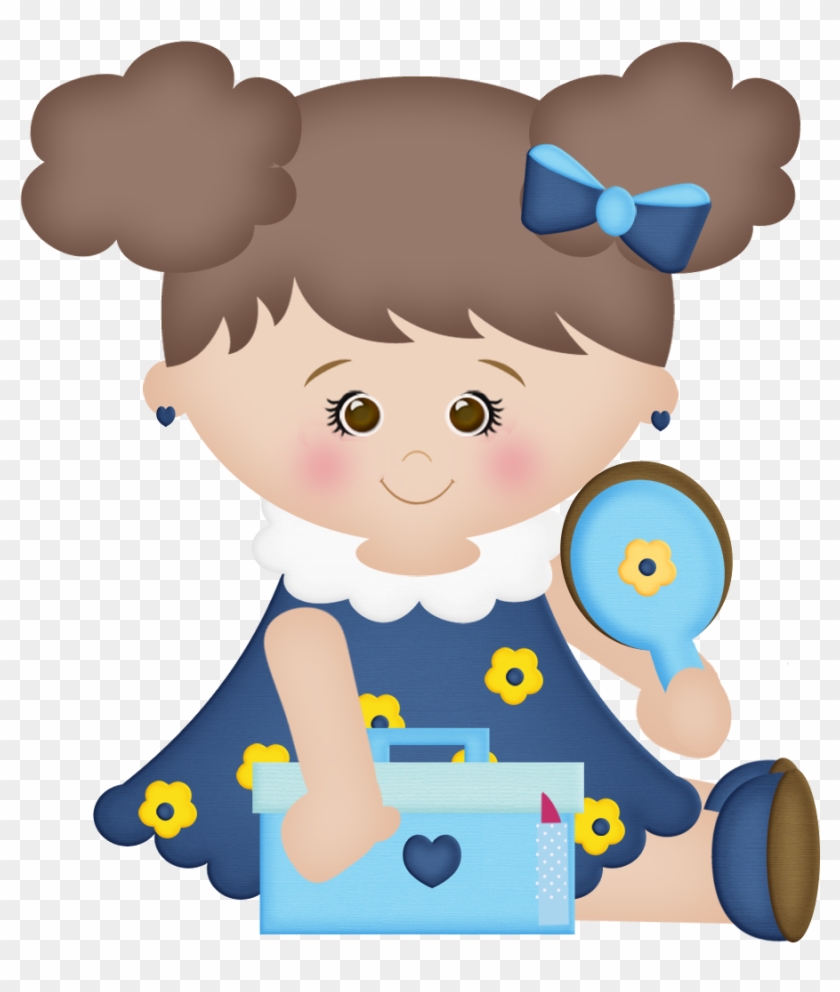 Girl With Makeup Bag - Clip Art #1739156