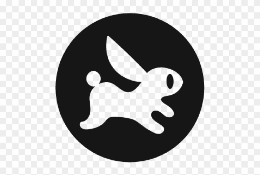 Cropped Bunny 01 - Small Black Snapchat Icon #1739346