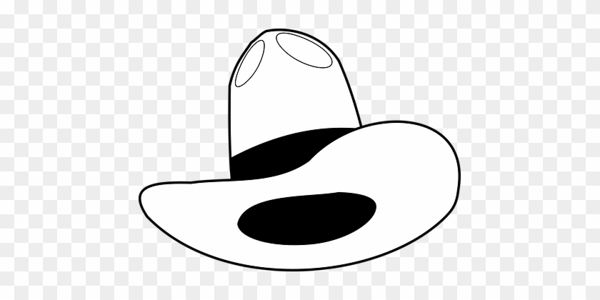 Hat, Cowboy, Western, Cowboy Hat - Hat Png Clipart Black And White #1739853