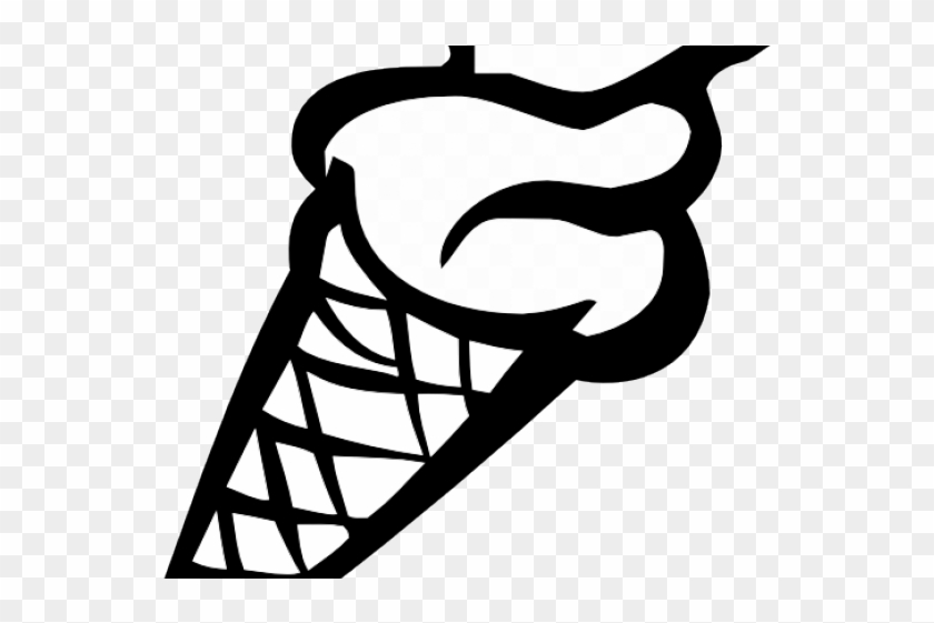 Waffle Cone Clipart Black And White - Icecream Black And White #1743118