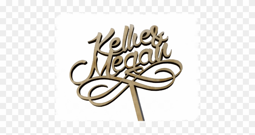 Wood Cake Topper Sample - Calligraphy #1744878