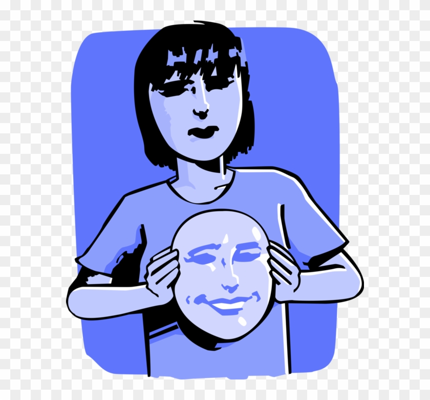 Vector Illustration Of Two Faced Hypocritical Or Double - Vector Illustration Of Two Faced Hypocritical Or Double #1745713
