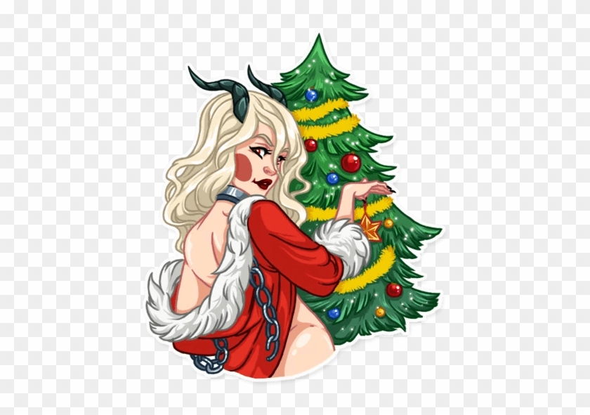 “lady Krampus” Stickers Set For Telegram - Cartoon #1745927