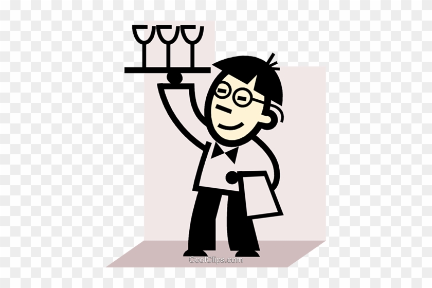 Kellner Und Kellnerinnen Vektor Clipart Bild -vc074849 - Bar Staff Clipart #1749251
