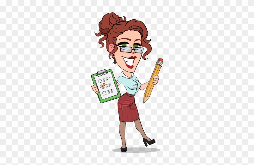 Flat Cartoony Business Woman Vector Character Flat - Cartoon #1749363