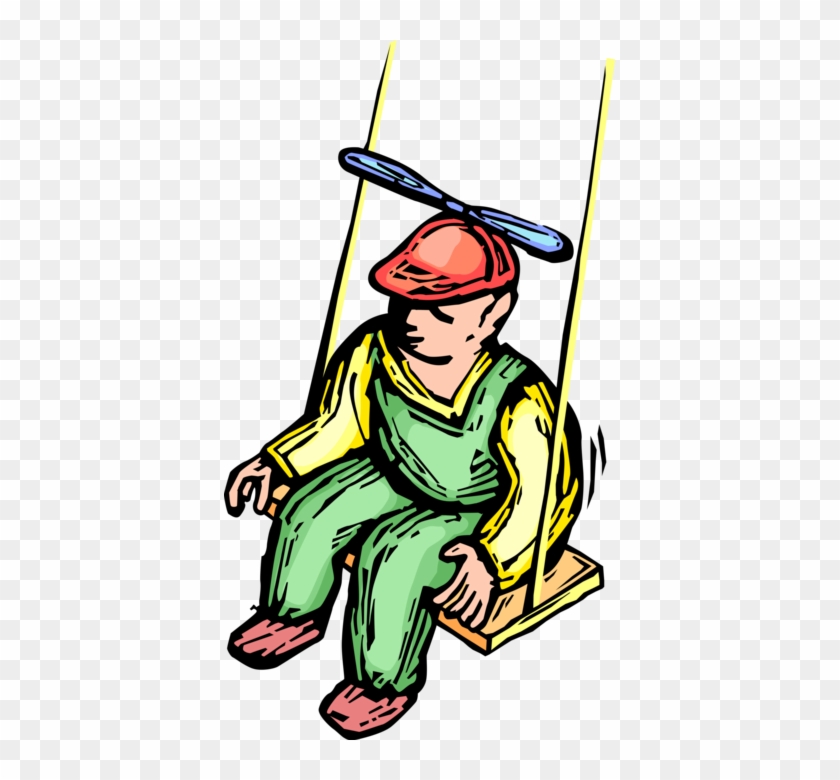 Vector Illustration Of Young Child With Propeller Cap - Vector Illustration Of Young Child With Propeller Cap #1751957