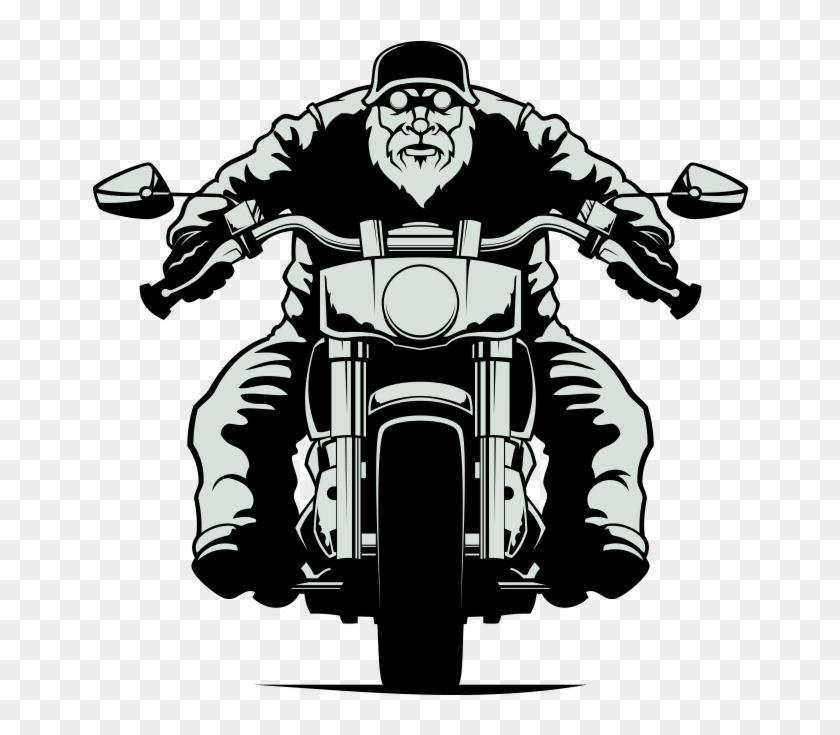 Biker Clipart Free On - Old Man Biker Vector #1752653