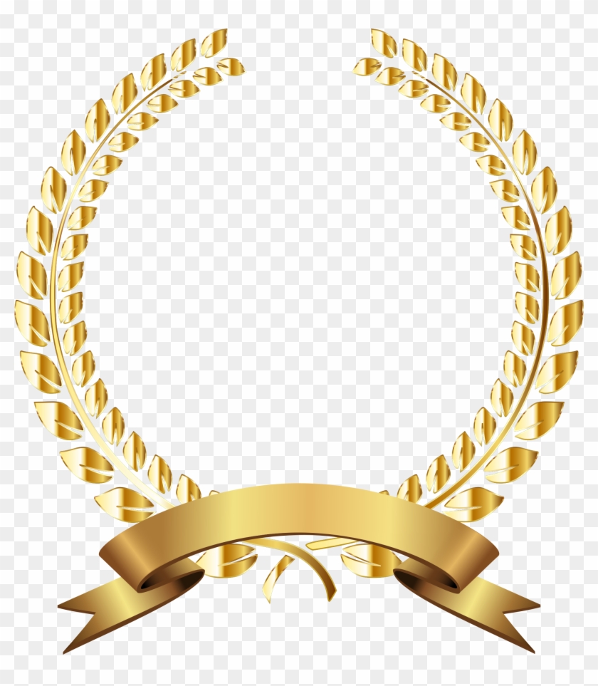 Golden Wreath Remixed No Background Big Image Ⓒ - Golden Laurel Wreath Png #1753241