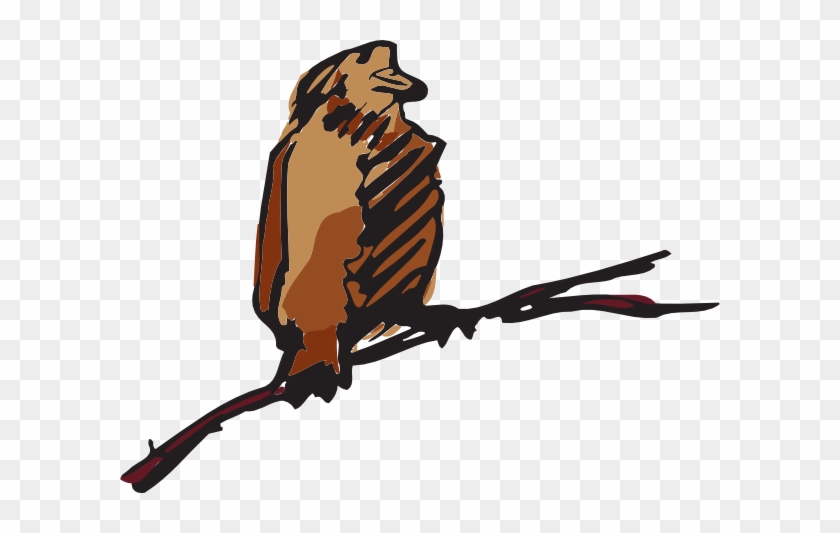 Brown Bird Perched Art Svg Clip Arts 600 X 453 Px - Illustration #1753420